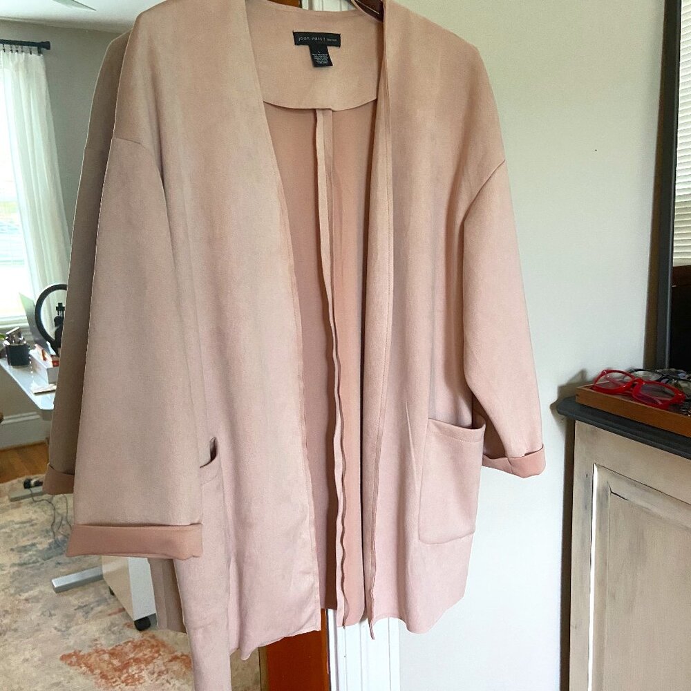 Soft Loose Stretch Blazer in Pale Pink with Pockets [L]